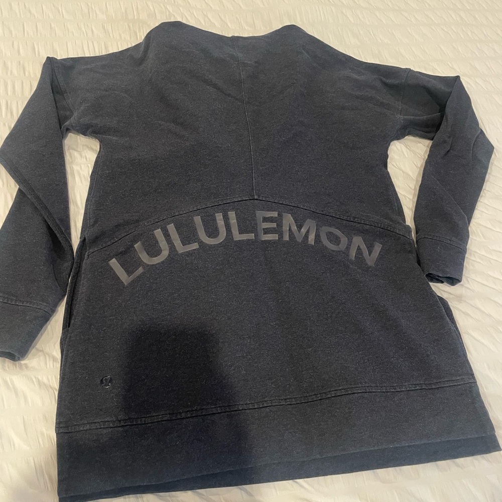 Lululemon Hoodie Womens 6 Pullover Cut Above Side Slits Sweater Blue Sweatshirt
